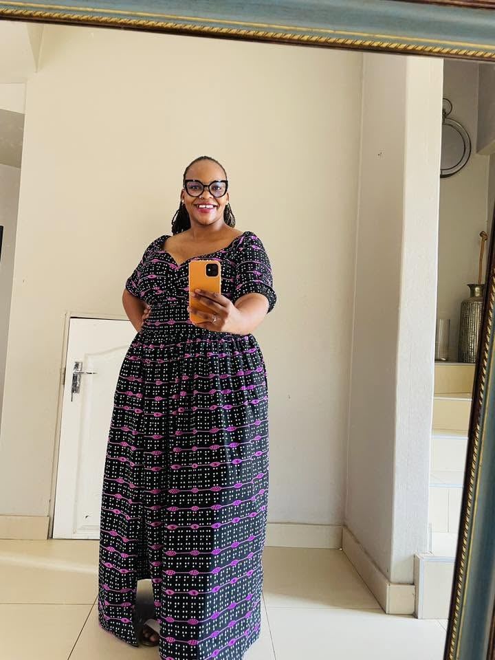 Purple Print Maxi Dress